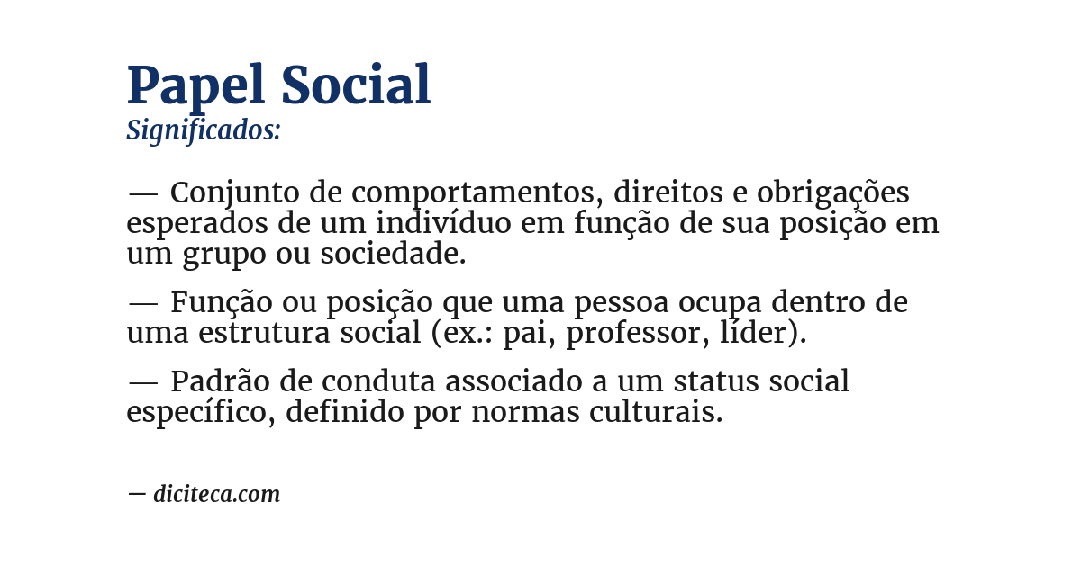 Significado de papel social