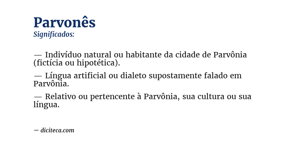 Significado de parvonês