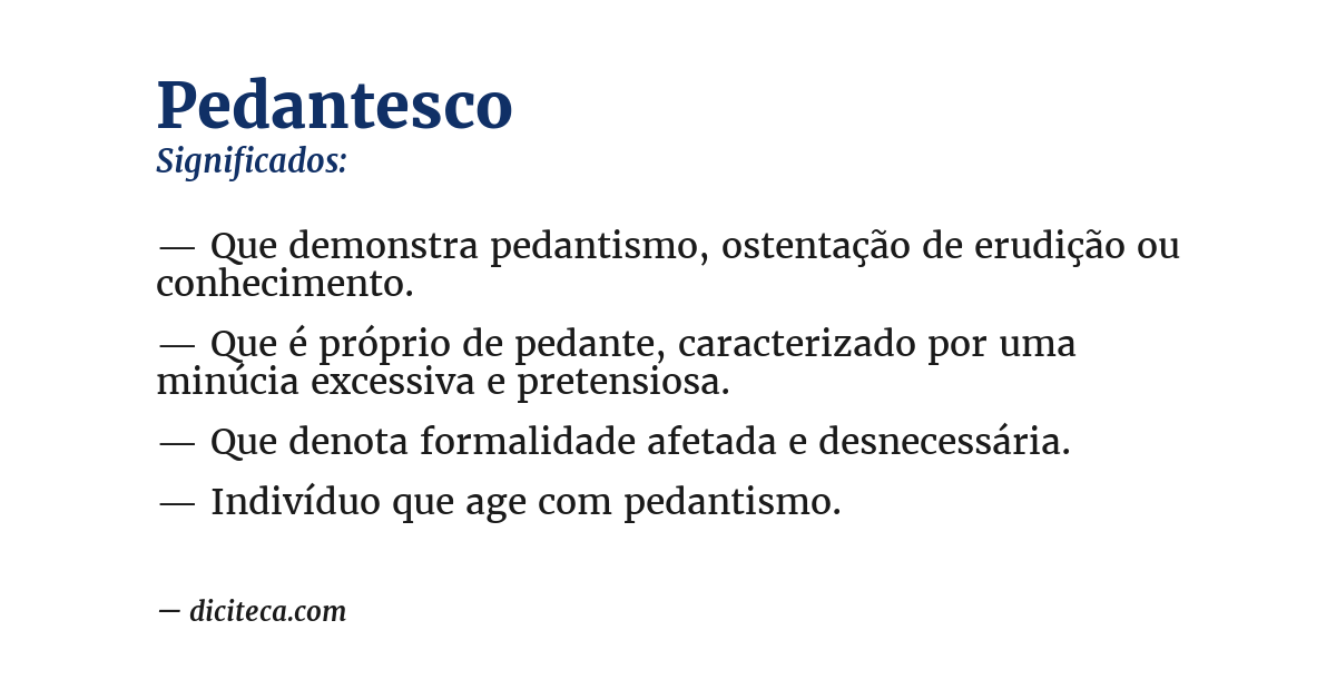 Significado de pedantesco
