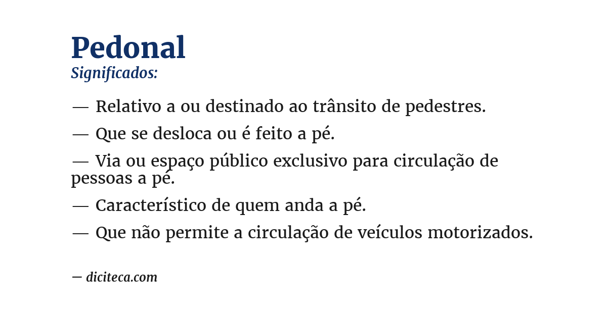 Significado de pedonal