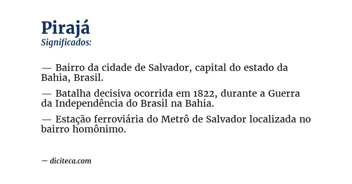 Significado de pirajá