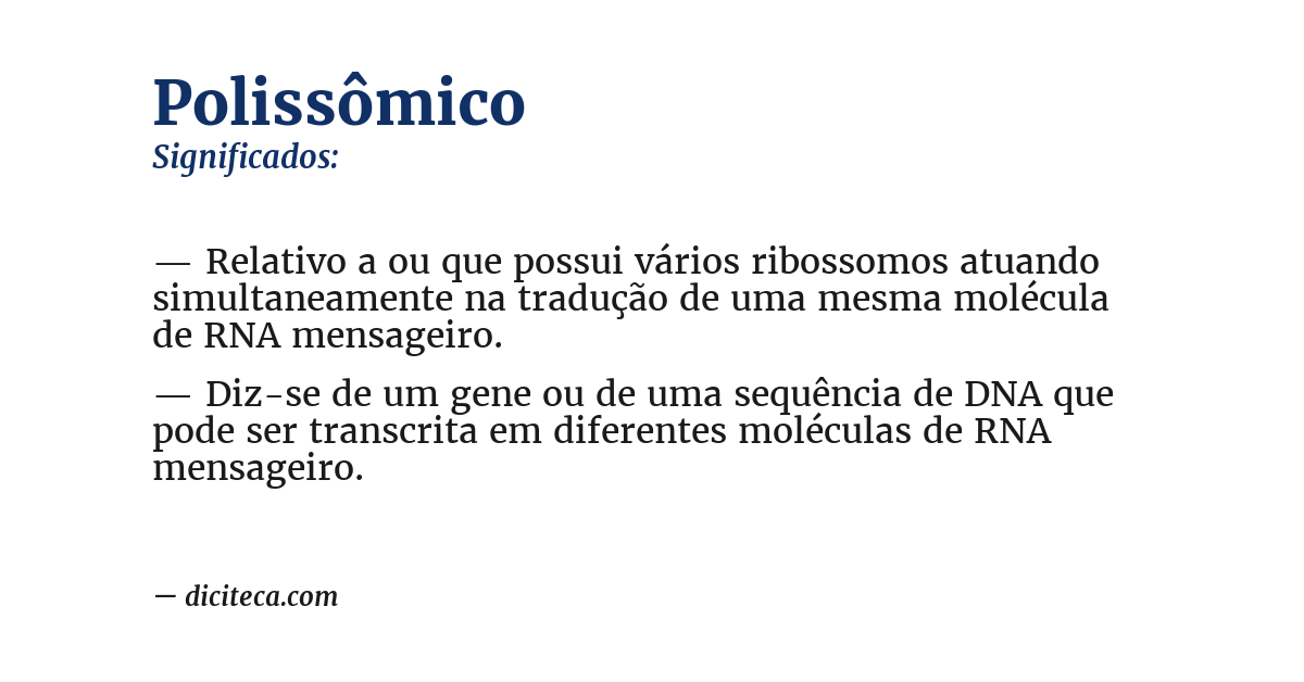 Significado de polissômico