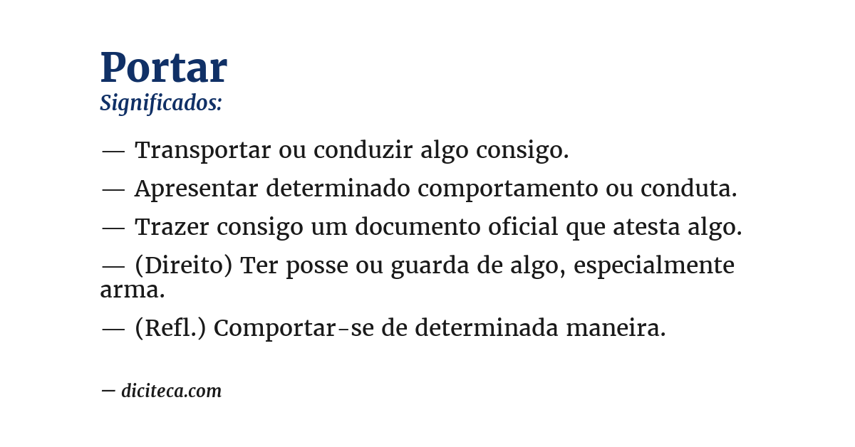 Significado de portar