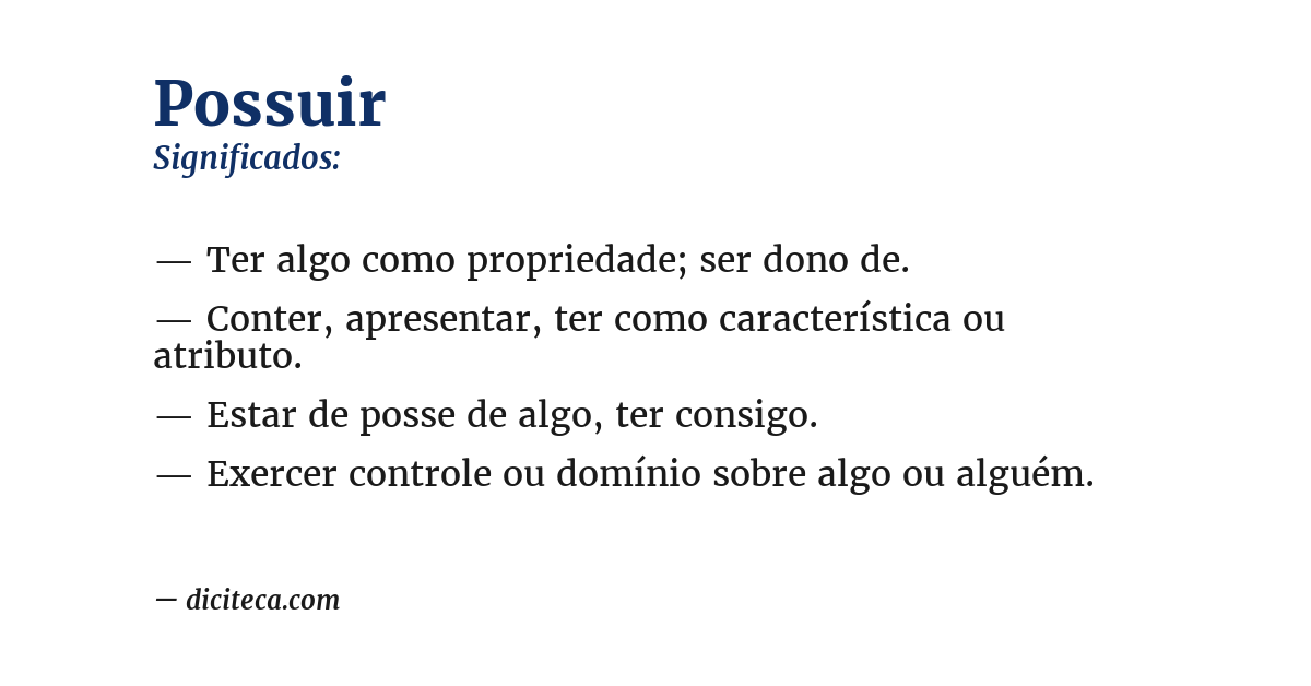Significado de possuir
