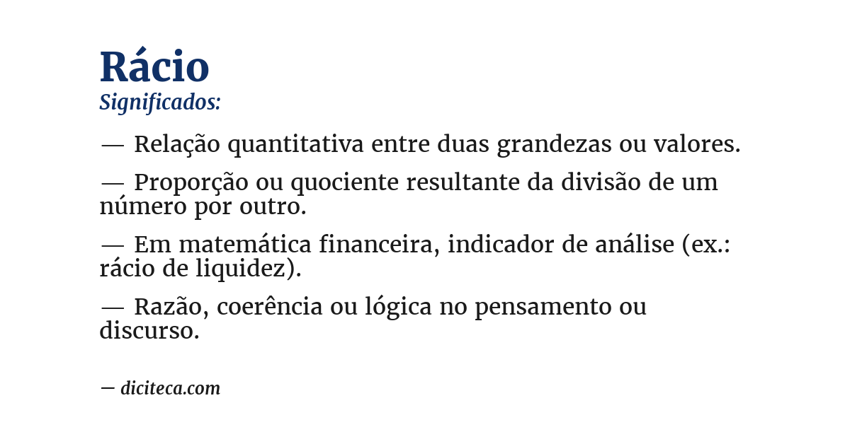 Significado de rácio