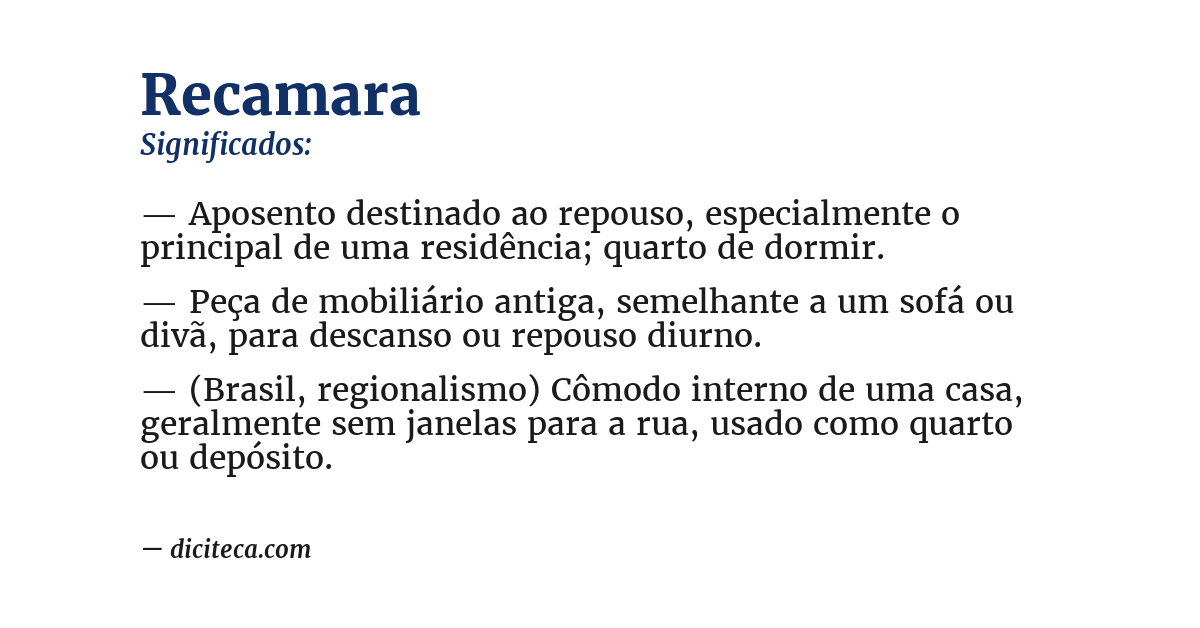 Significado de recamara