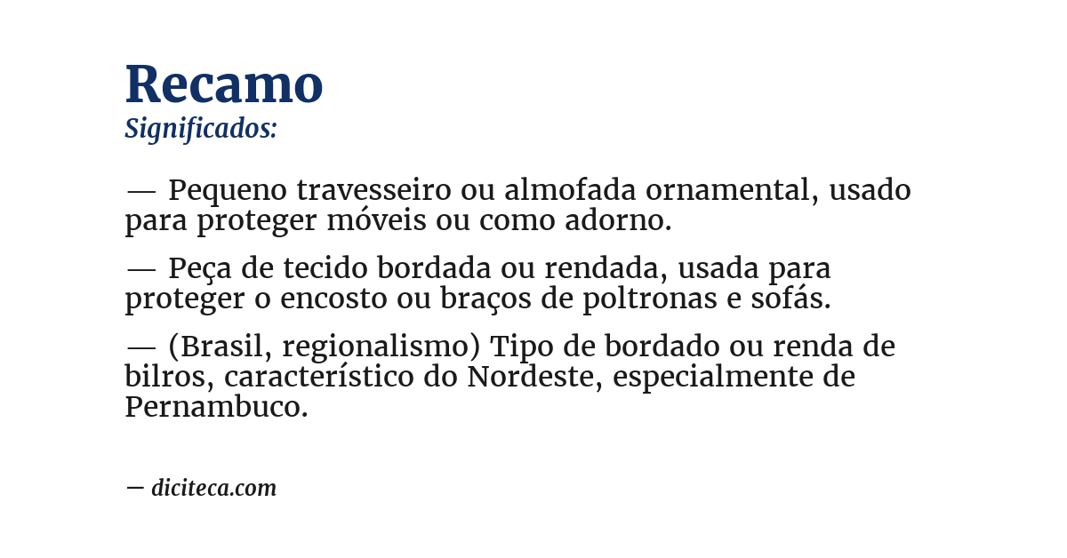 Significado de recamo