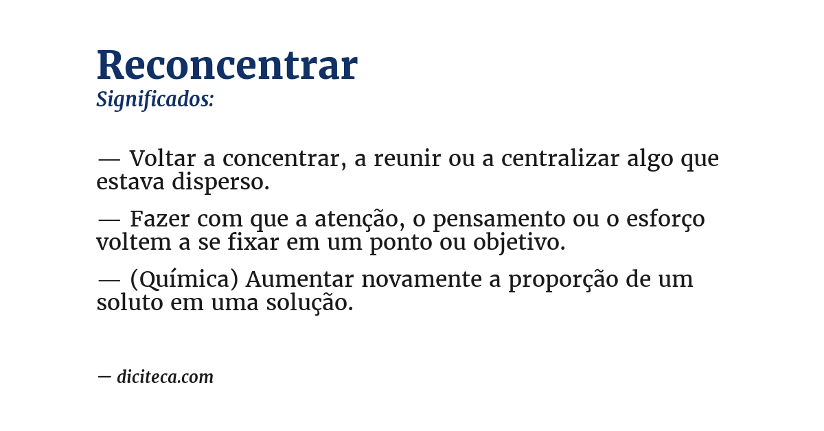 Significado de reconcentrar
