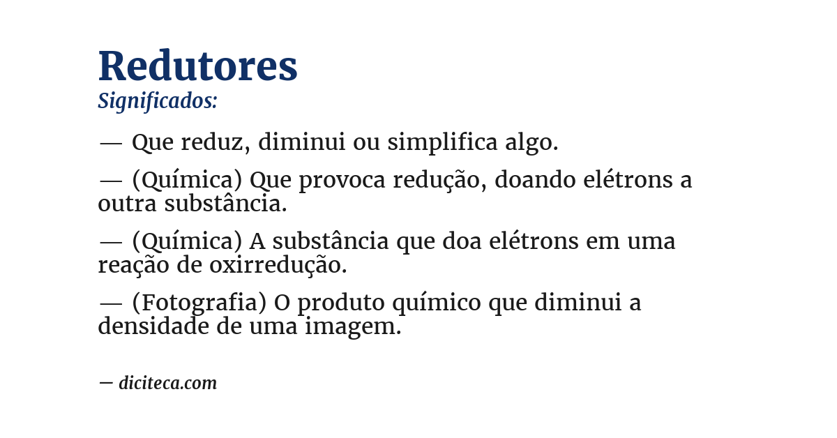 Significado de redutores
