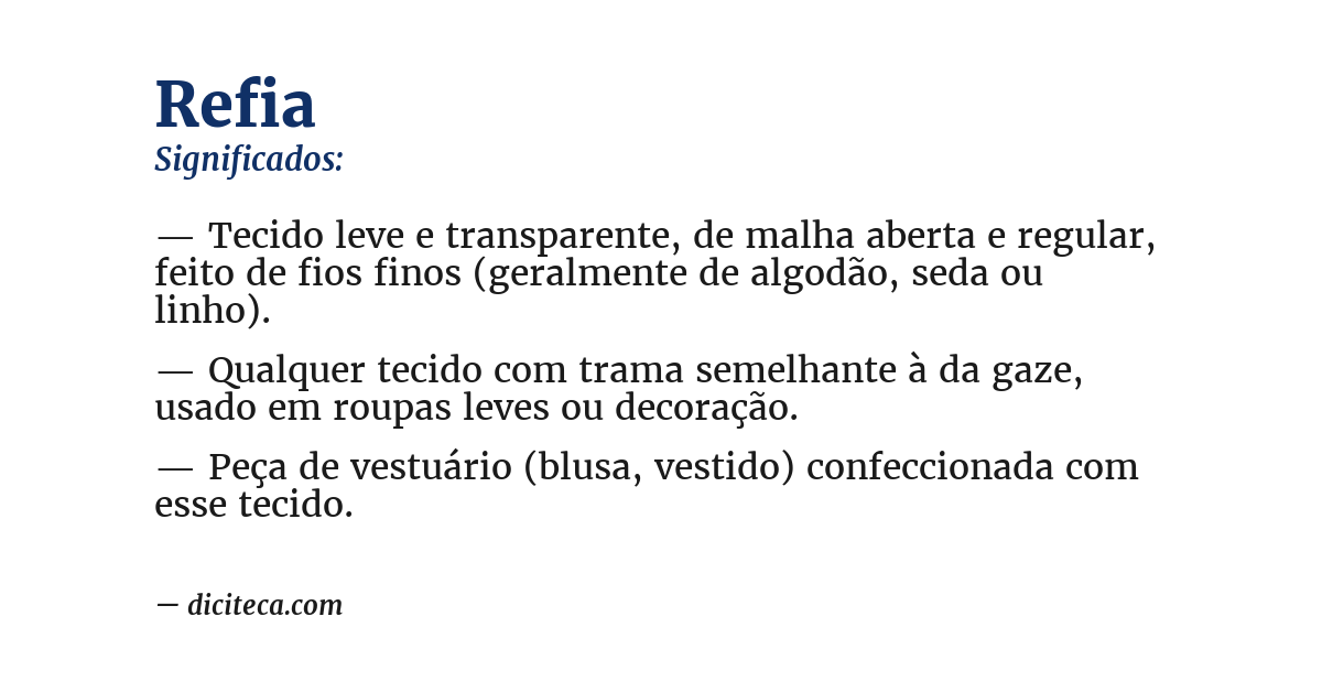 Significado de refia