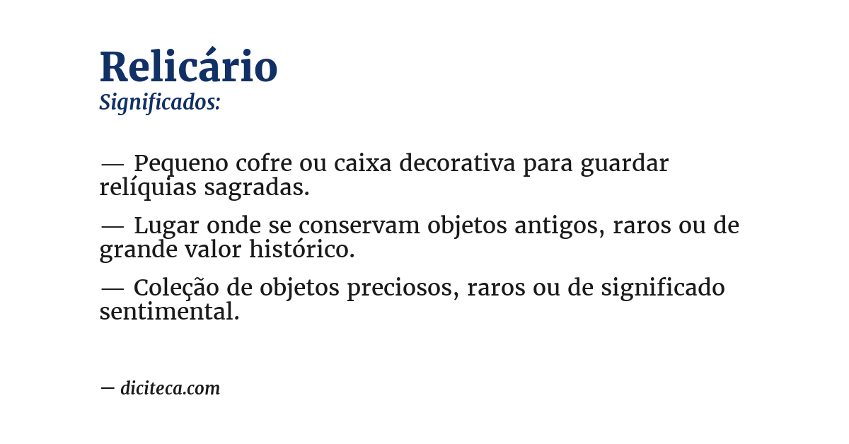 Significado de relicário