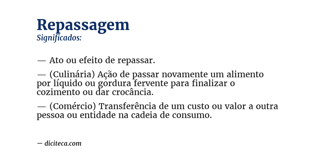 Significado de repassagem