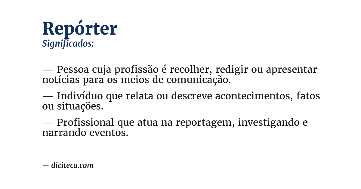 Significado de repórter