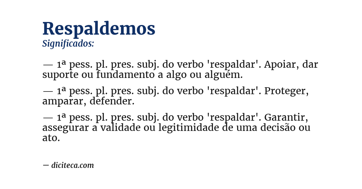 Significado de respaldemos