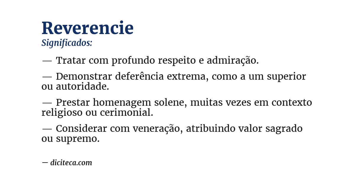 Significado de reverencie
