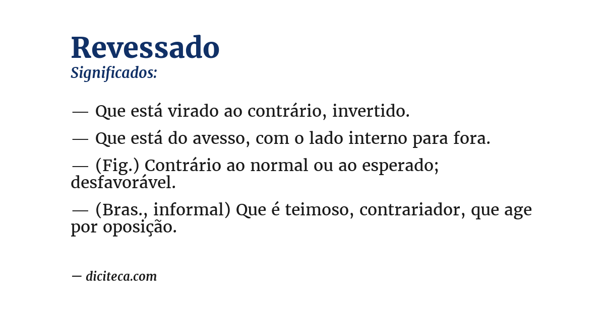 Significado de revessado