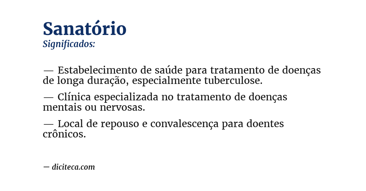 Significado de sanatório