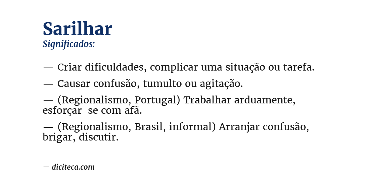 Significado de sarilhar