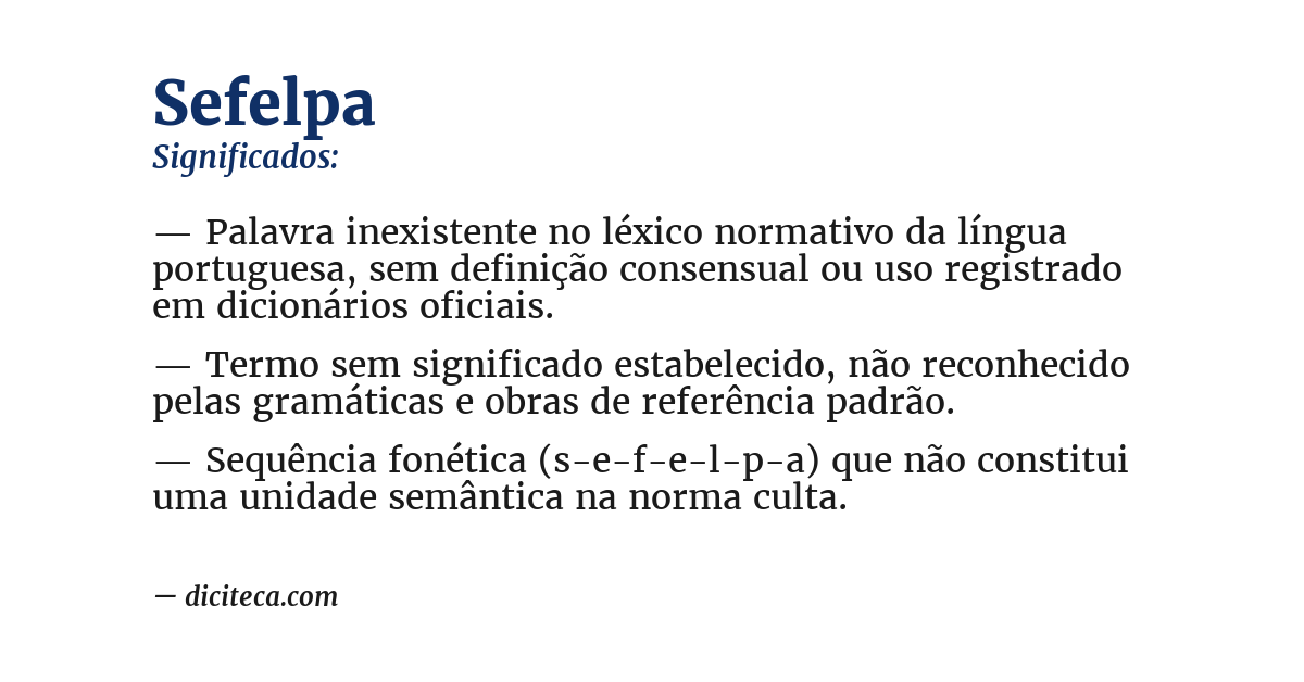 Significado de sefelpa