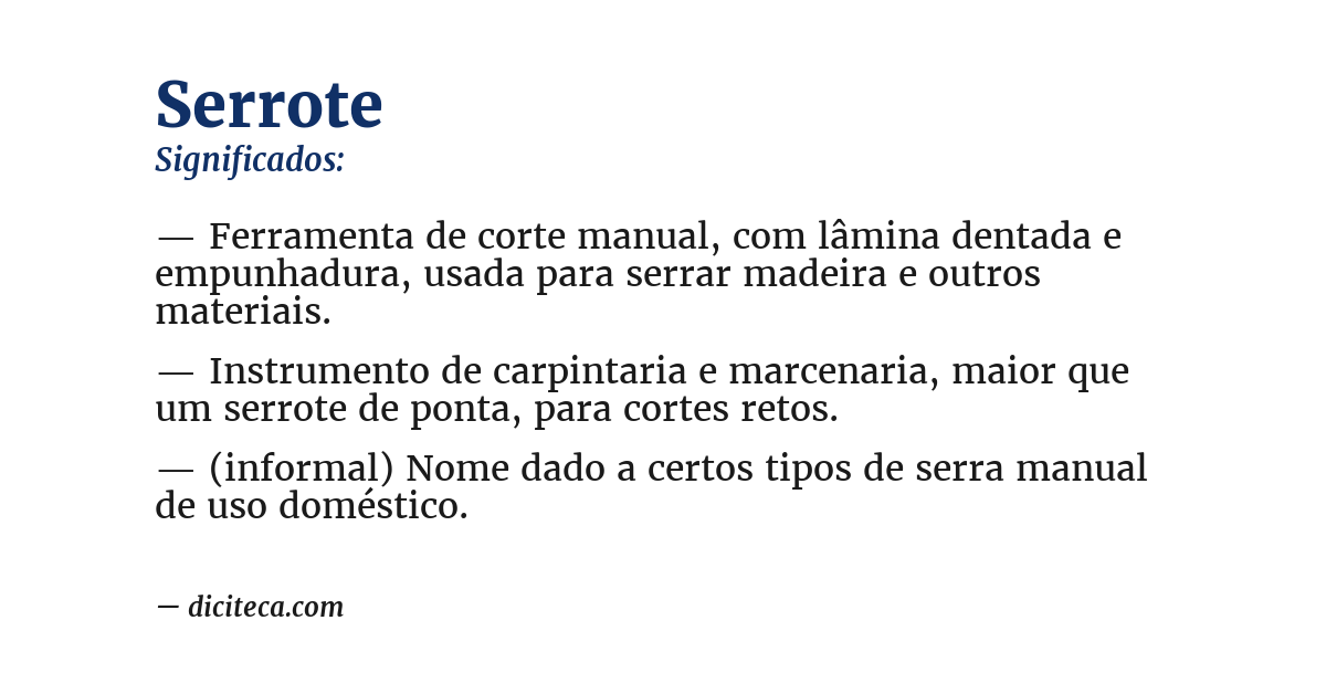 Significado de serrote