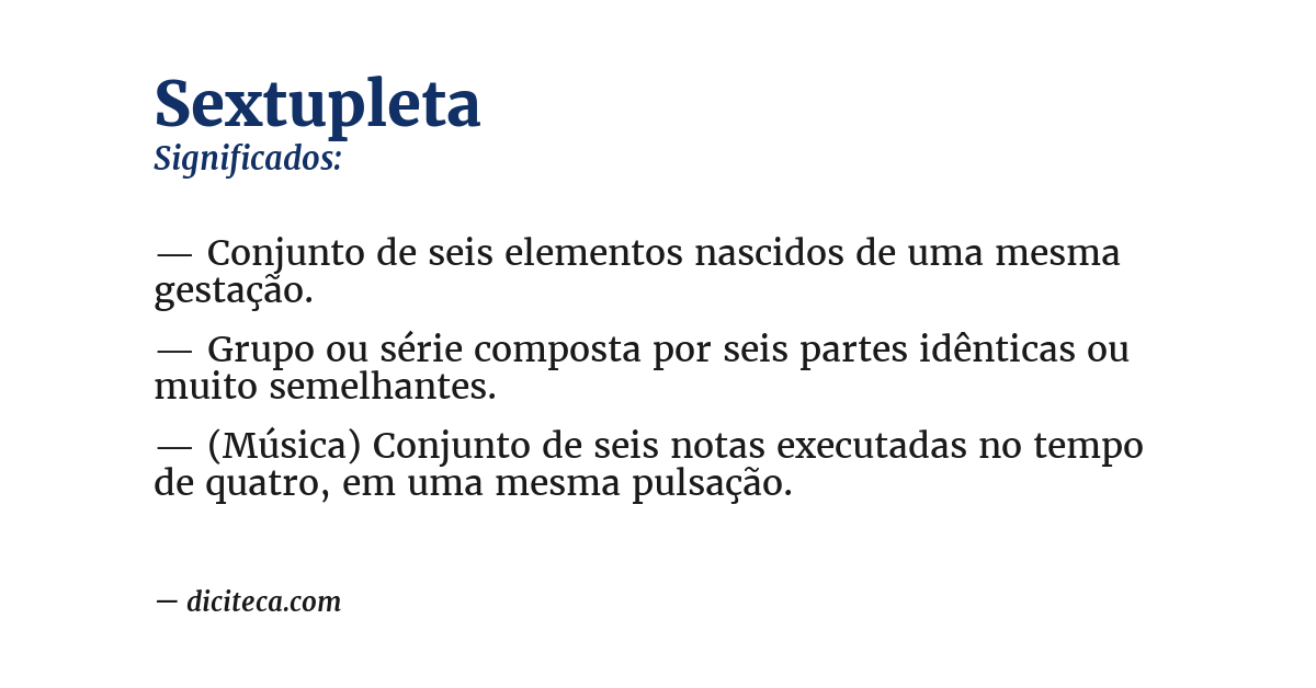 Significado de sextupleta
