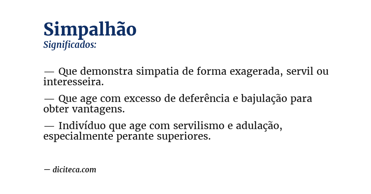 Significado de simpalhão