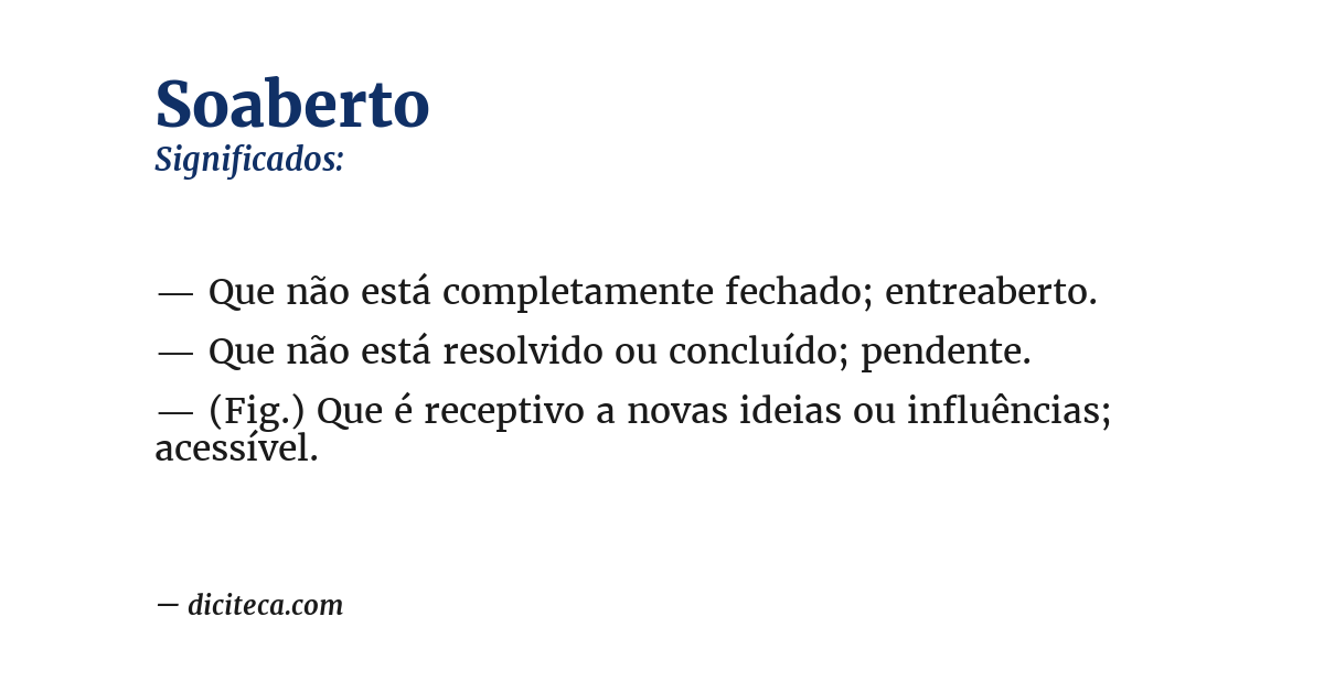 Significado de soaberto
