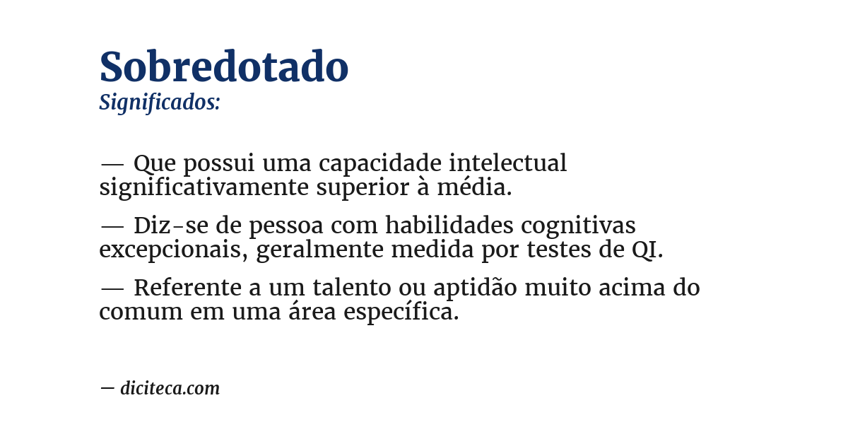 Significado de sobredotado