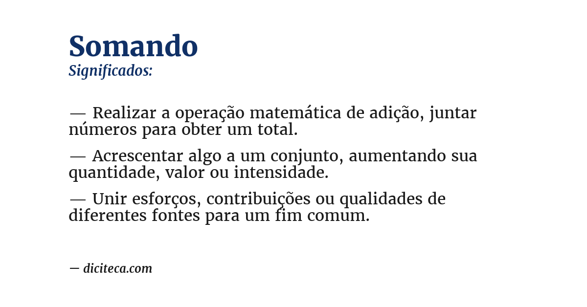 Significado de somando