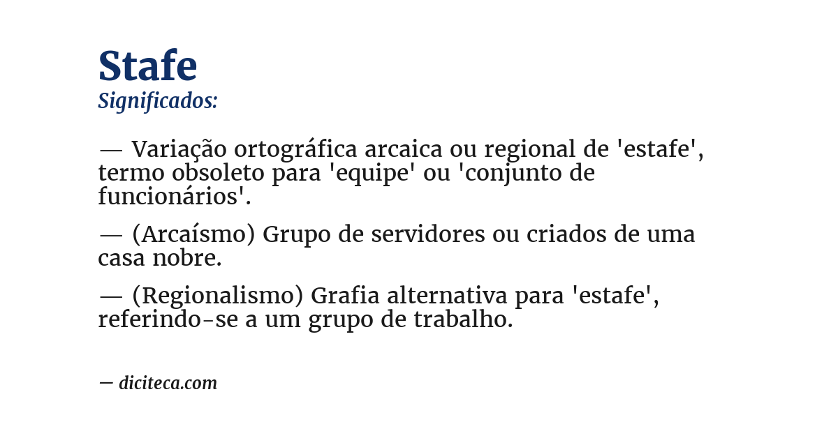 Significado de stafe