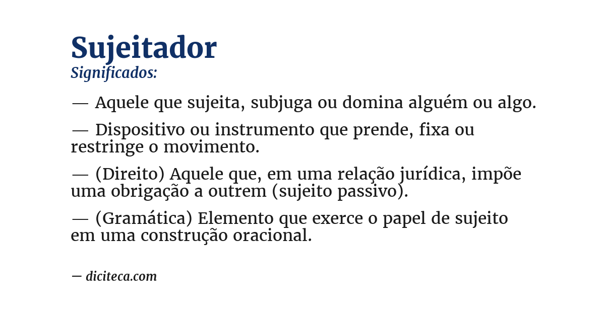Significado de sujeitador