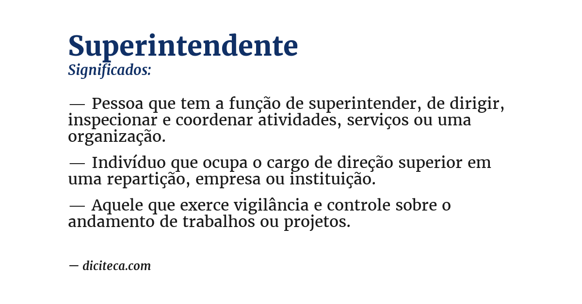 Significado de superintendente