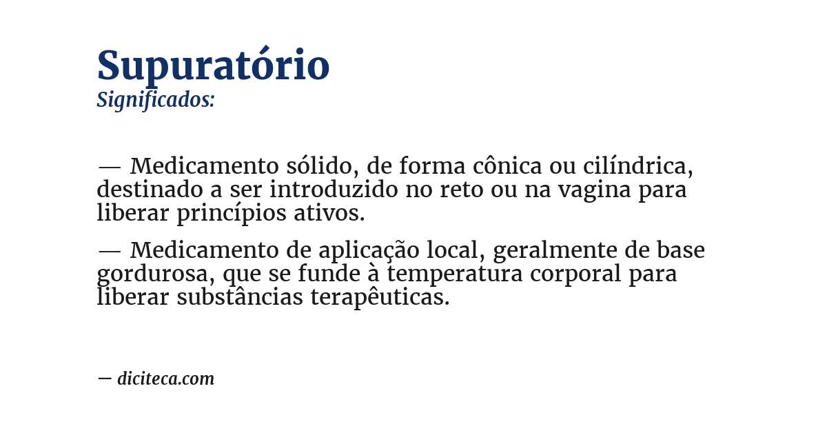 Significado de supuratório