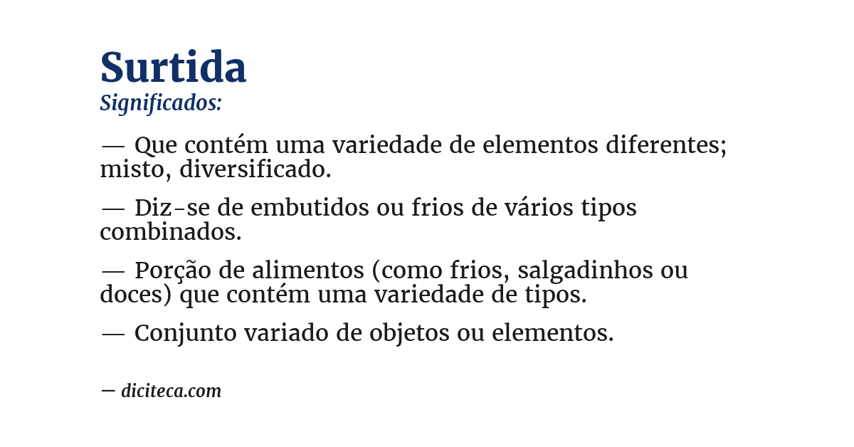 Significado de surtida