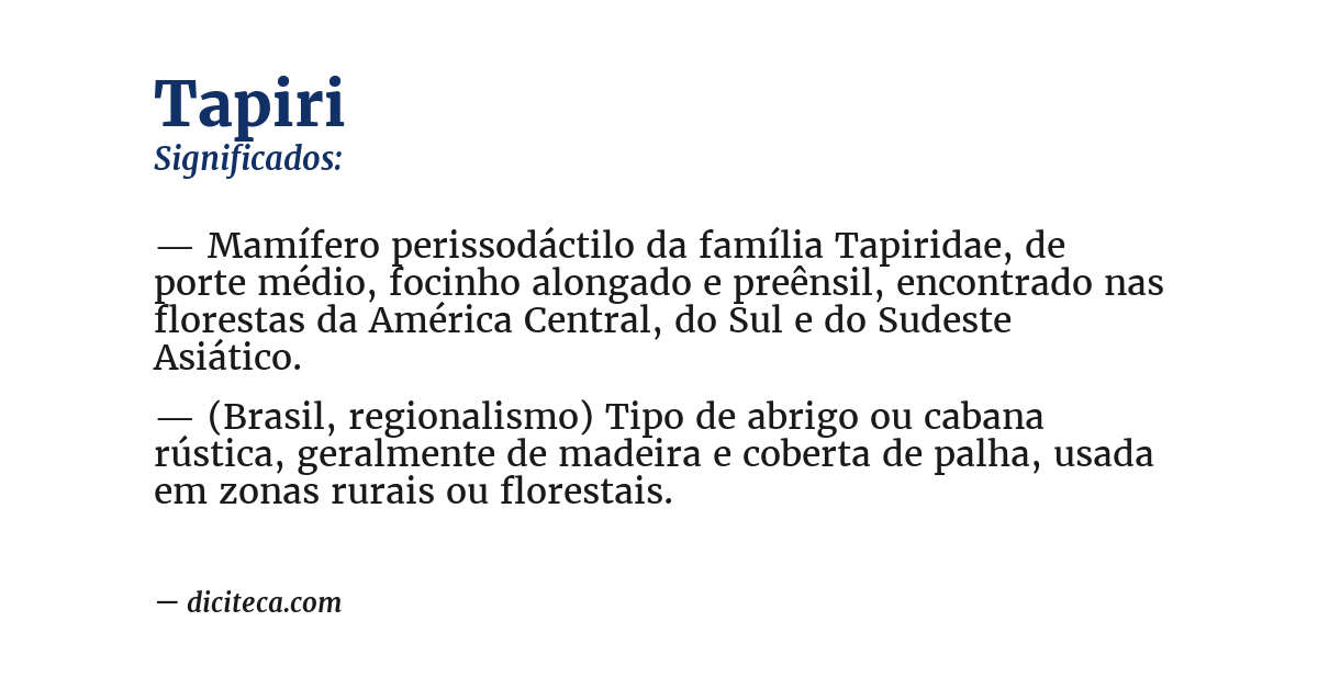Significado de tapiri