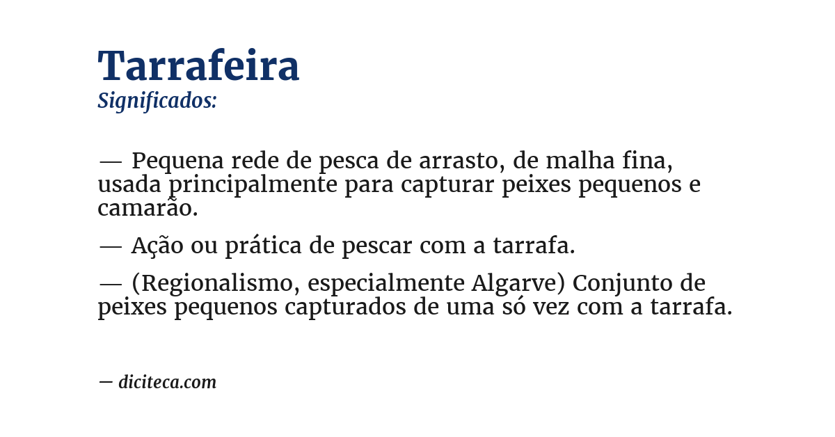 Significado de tarrafeira