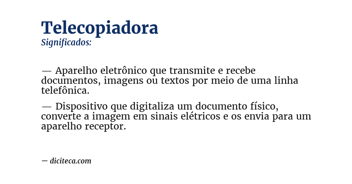 Significado de telecopiadora