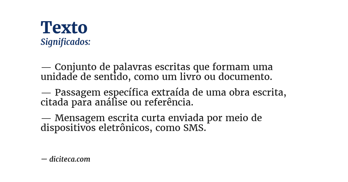 Significado de texto