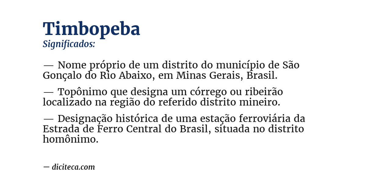 Significado de timbopeba