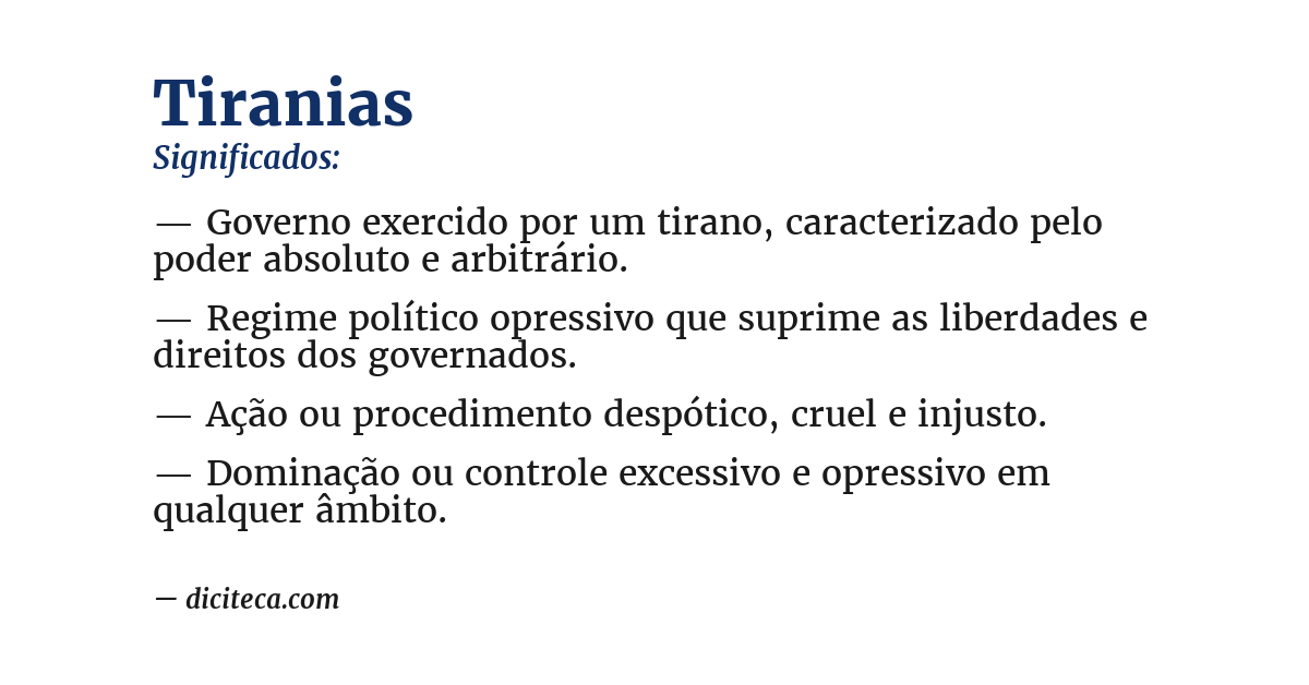 Significado de tiranias