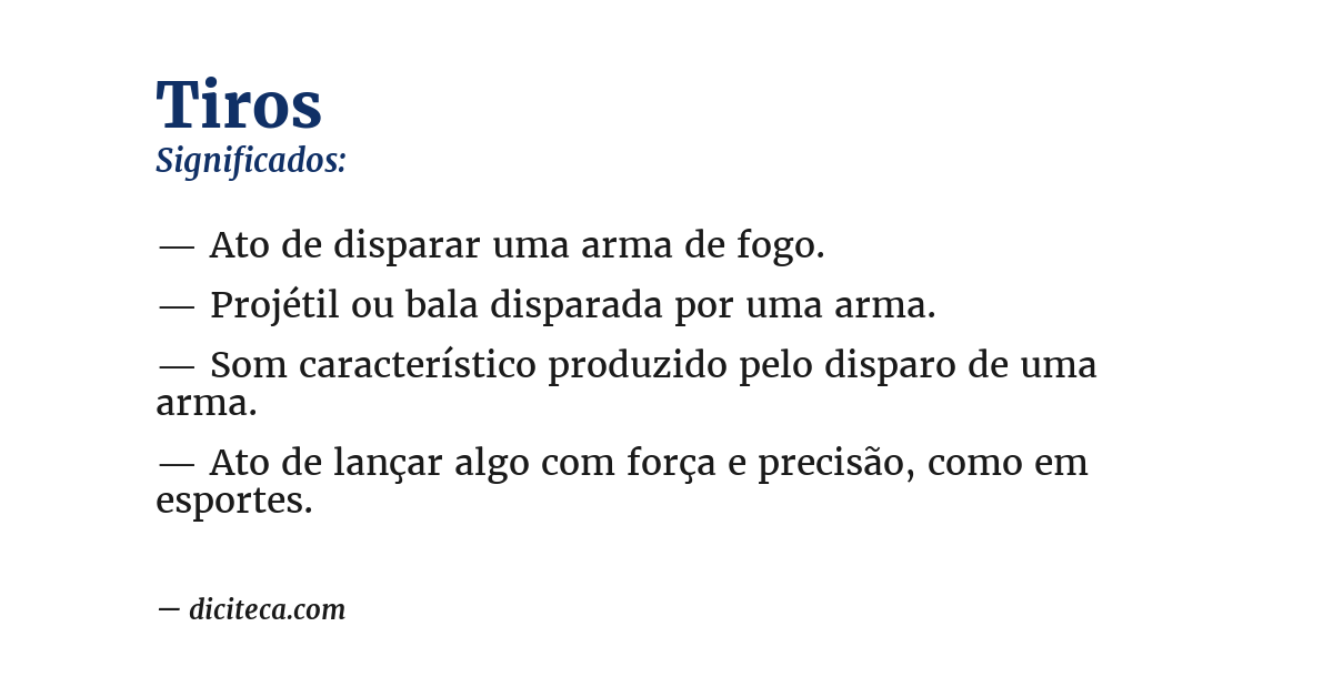 Significado de tiros