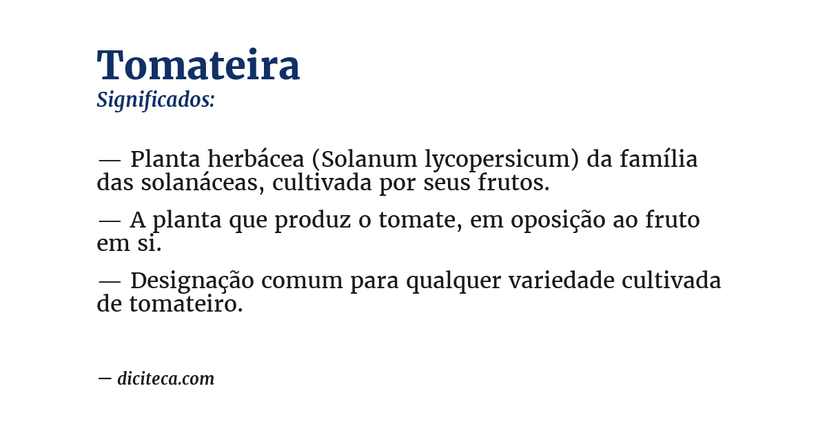 Significado de tomateira