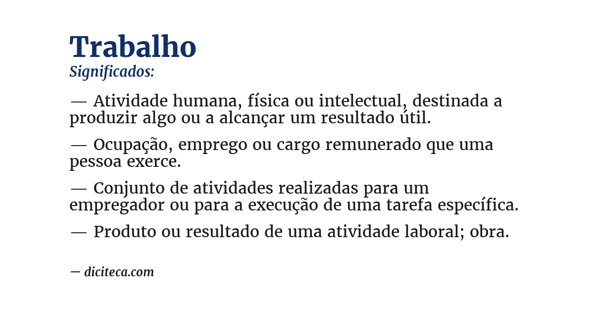 Significado de trabalho