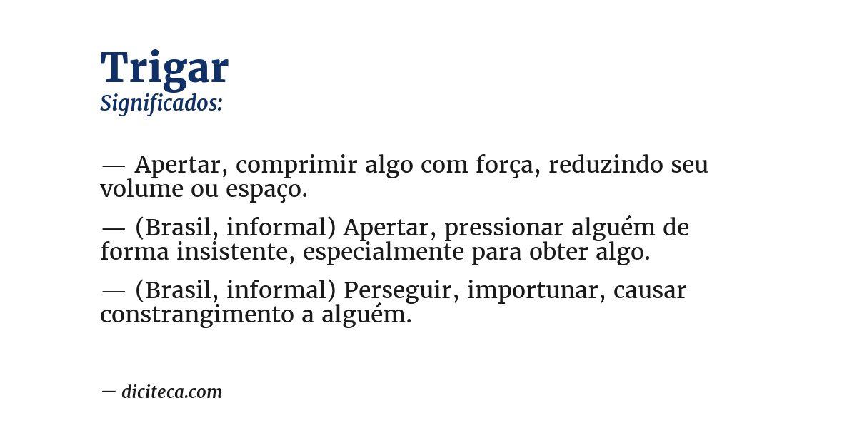 Significado de trigar