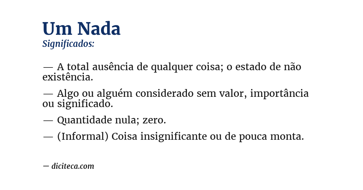 Significado de um nada