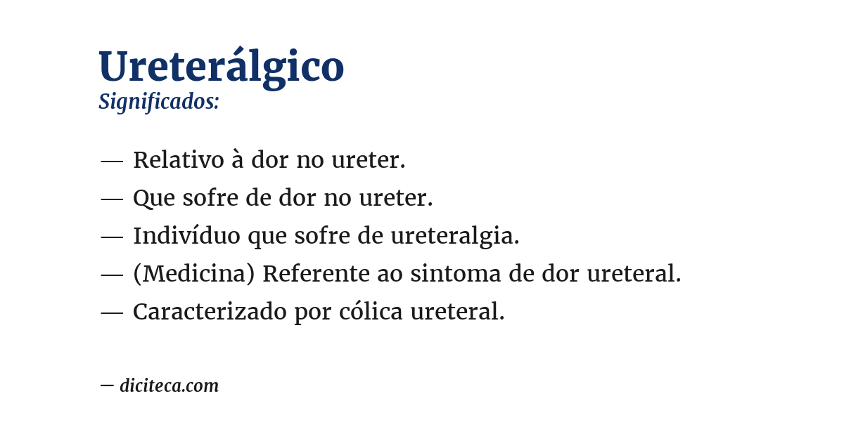 Significado de ureterálgico