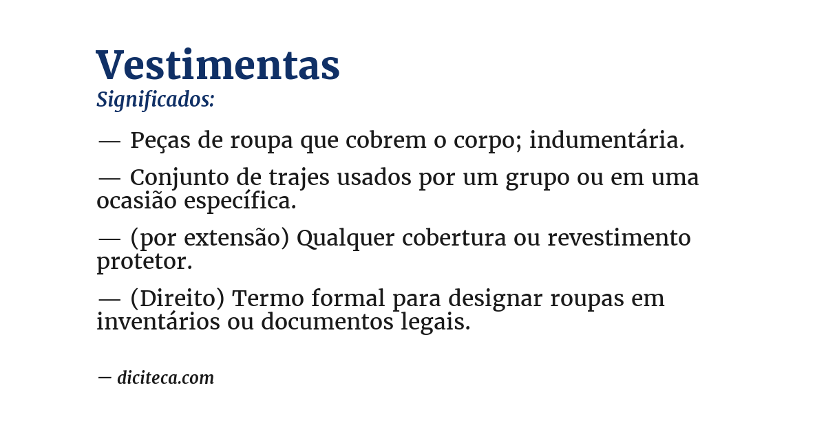 Significado de vestimentas