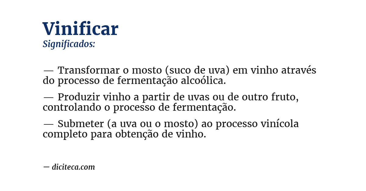 Significado de vinificar