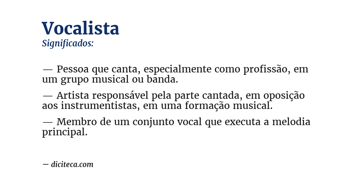 Significado de vocalista