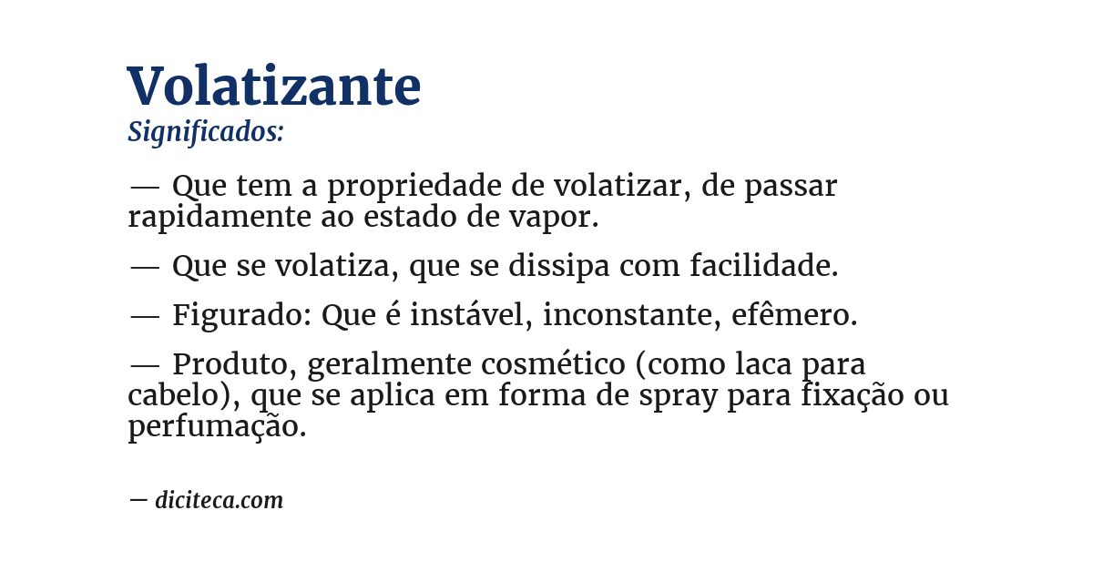 Significado de volatizante